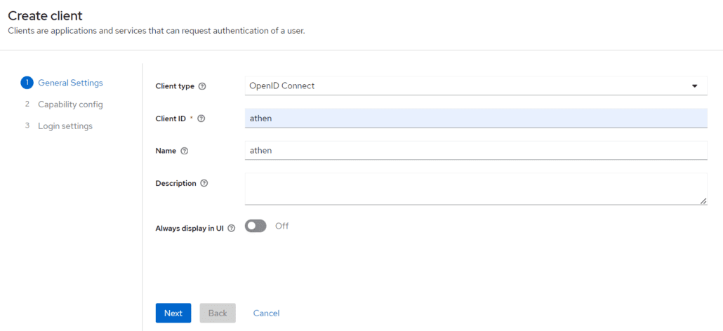 Keycloak Client General Settings